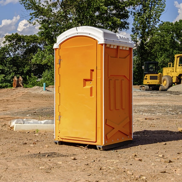 how often are the porta potties cleaned and serviced during a rental period in Webber